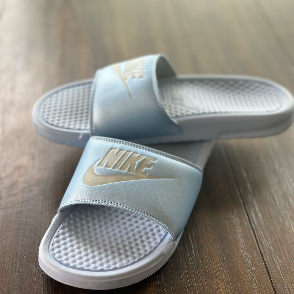 Blue Nike Benassi Slides size 9